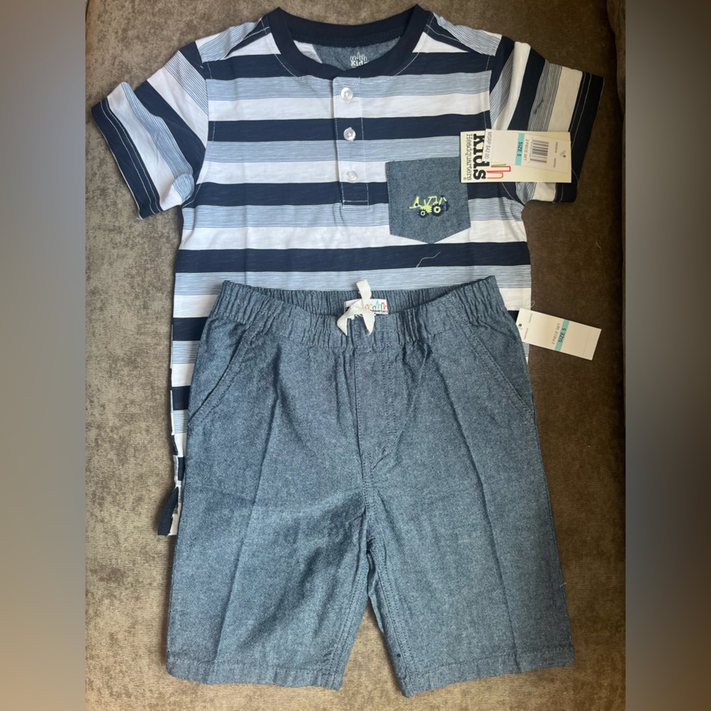 Kids Headquarters Blue and White Striped Set